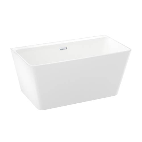 Отдельностоящая акриловая ванна Wellsee Graceful Pro 230901001, 140*74 см Набор 4 в 1: ванна 230901000, ножки, экран, слив-перелив хром 231916000.