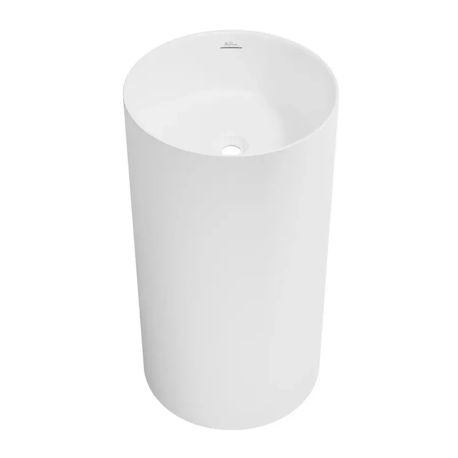 Напольная раковина для ванной Wellsee Chalice Perfection 20212894R в наборе 2 в 1: отдельностоящая раковина в цвете матовый белый, донный клапан