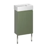 Wellsee Тумба под умывальник 3 в 1 WC Area 221805003 (тумба/матовый зеленый, раковина/глянцевый белый, ножки/нержавеющая сталь)
