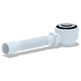 E415CL Сифон для душевого поддона АНИ пласт E415CL 1 1/2 дюйма 50 мм с гибкой трубой 375х40х50 мм