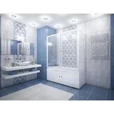 Торцевая шторка для ванны Купе 80*140 (прозрачное стекло)