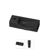 Подвесная мини раковина в туалет Lavinia Boho Sink 20216094R в наборе 2 в 1: настенная раковина угловая 45 см, донный клапан в цвете матовый черный