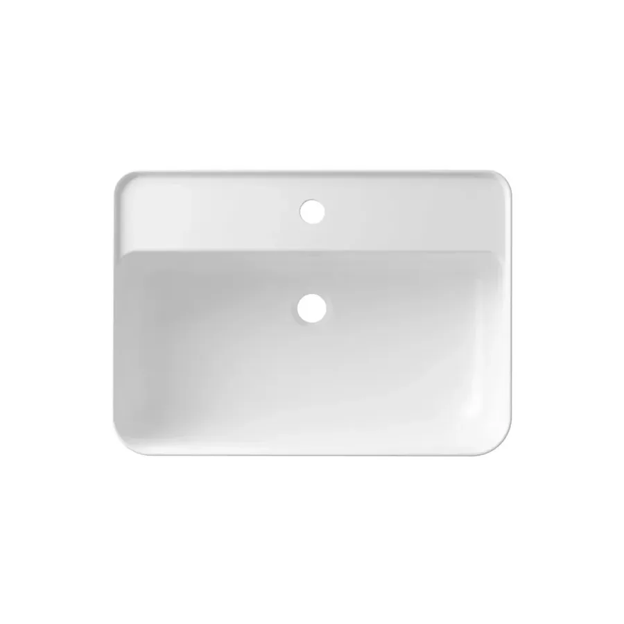 Накладная раковина на столешницу для ванной Lavinia Boho Sink 21520848 в комплекте 2 в 1: раковина 60 см (белый глянец), донный клапан, в цвете хром