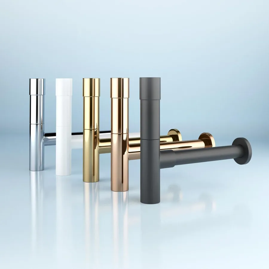 Сифон для раковины Wellsee Drainage System 182117000 (Ø 32 мм (1 1/4"); длина 346-371 мм; розовое золото)