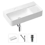 Накладная раковина на столешницу для ванной Lavinia Boho Sink 21520492 в комплекте 3 в 1: раковина 60 см (белый глянец), донный клапан, сифон, в цвете хром
