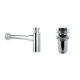 Накладная раковина на столешницу для ванной Lavinia Boho Sink 21520492 в комплекте 3 в 1: раковина 60 см (белый глянец), донный клапан, сифон, в цвете хром