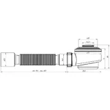 E415CL Сифон для душевого поддона АНИ пласт E415CL 1 1/2 дюйма 50 мм с гибкой трубой 375х40х50 мм